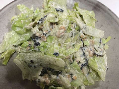 豆腐と納豆と海苔のサラダ